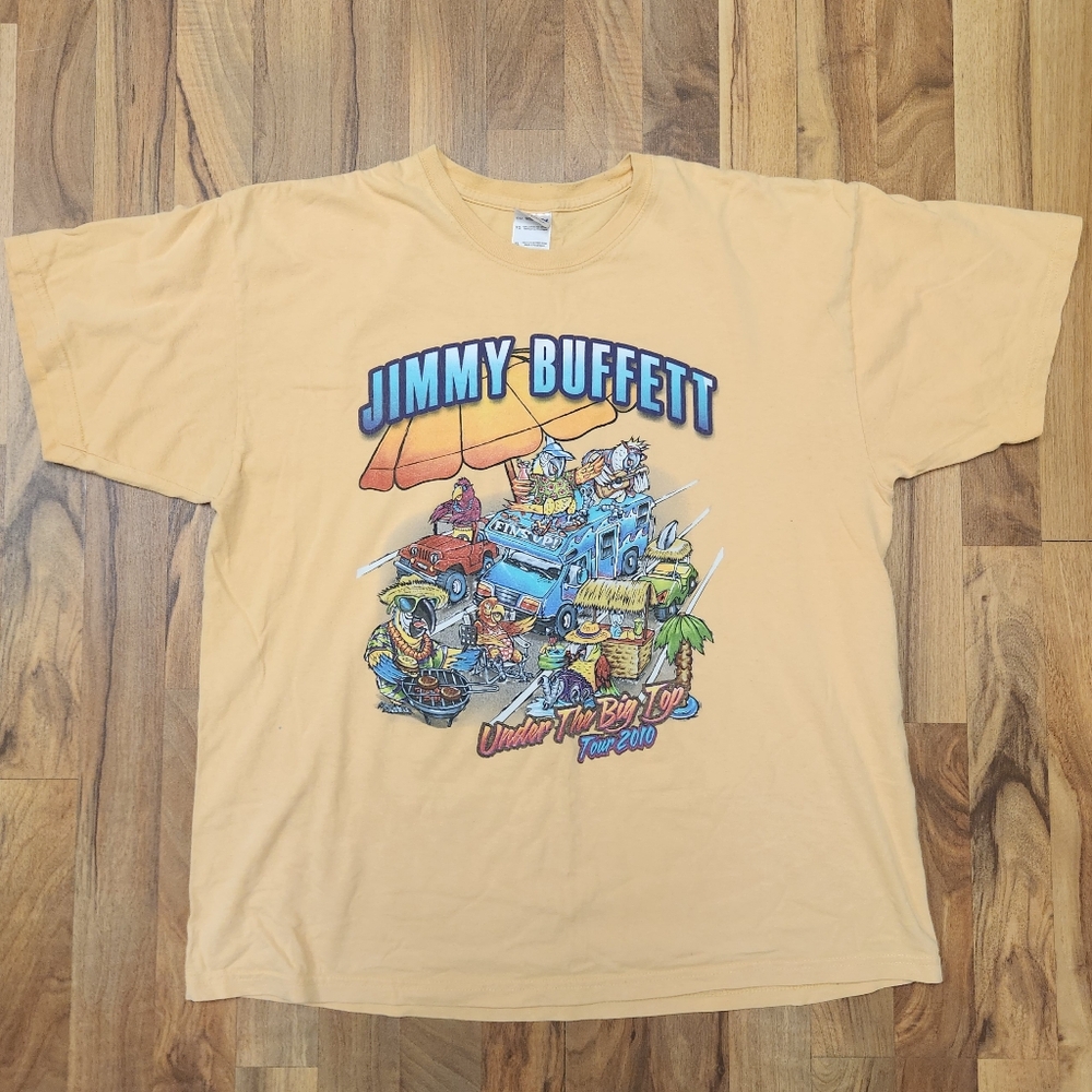 Jimmy Buffett Under The Big Top Tour 2010 Concert Shirt Yellow Size XL